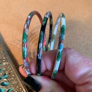 Vintage Cloisonné Bangle Bracelets